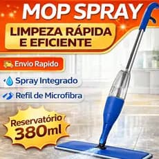 Mop Spray 360 Com Reservatório 380ml Esfregão Microfibra Limpeza Rápida Sem Balde Piso Casa
