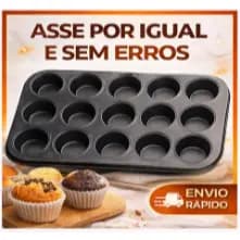Forma Cupcake 12 Cavidades Aço Carbono Antiaderente Muffin Pão de Queijo Receitas doces e salgadas