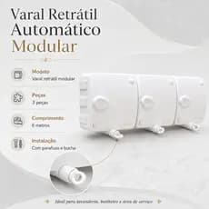Varal Retrátil Automático corda 6m  Modular Retrátil de Parede Roupas quintal Apartamento casa mexeb