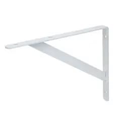 6 Peças Suporte Mão Francesa 20cm à 30cm Cantoneira Para Prateleira Branca Com Parafuso e Bucha Cantoneira
