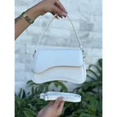 Bolsa Feminina Baguete de Ombro Aba Irregular Bolsa Chic