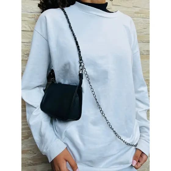 Bolsa Feminina  Modelo Elegante Na Moda Duas Corrente Estilo Blogueira