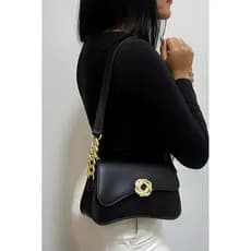 Bolsa Feminina Elegante Preta Alça Corrente