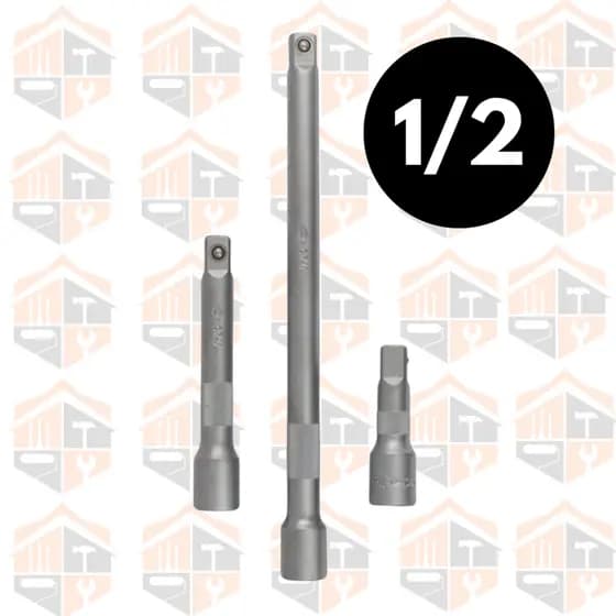 Jogo Extensão Alongador Extensor Para Soquete E Chave Catraca 1/2 Polegada Kit 3 Peças
