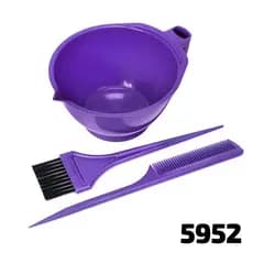 KIT TINTURA PARA CABELO COM 3 PEÇAS (TIJELA/PENTE/PINCEL) "SANTA CLARA"