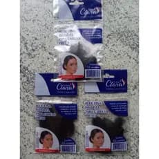 KIT COM 6 REDES FINAS INVISÍVEIS, PRETAS, PARA CABELO (3 PACOTES C/2 UNIDADES CADA) "SANTA CLARA".