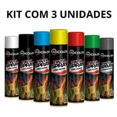 Kit 3 Tinta Spray Todas As Cores 400ml Uso Geral, Alta Temperatura e Automotivo Promoção ATACADO