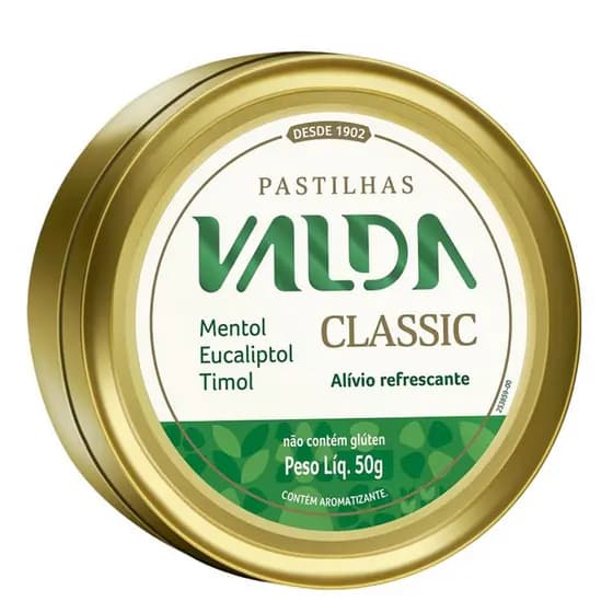 Pastilha Valda Lata 50g Classic sem glúten