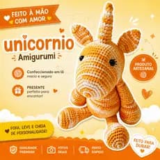 PRONTA ENTREGA Unicornio em amigurumi confeccionado em lã. macio e leve.