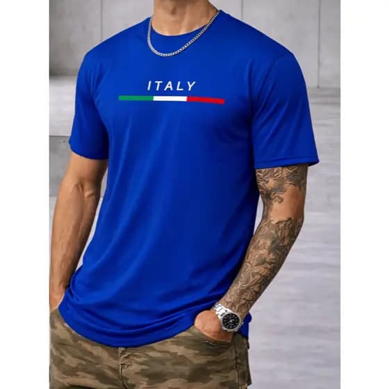 Camiseta Italy Itália Masculina Estampa BandeiraItaliana Camiseta Premium Manga Curta Moda Masculina