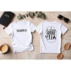 Camiseta Feminina Religiosa Jesus Yeshua | Blusa Manga Curta Fé Cristã Algodão Premium 100%