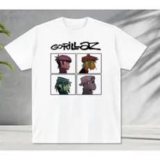 Camiseta Gorillaz Masculina 100% Algodão Fio 30.1 Banda Rock Estampa Premium Camisa Masculina
