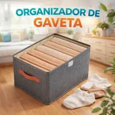 Organizador Dobrável Multi Divisórias Caixa Armazenamento Prática Cinza