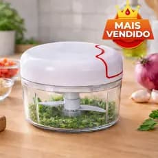 Mini Processador Manual com Corda e 2 Lâminas Triturador de Alimentos
