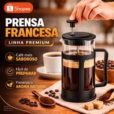Cafeteira Francesa 300 ml Cafeteira Preta Prensa Manual Moderna Compacta