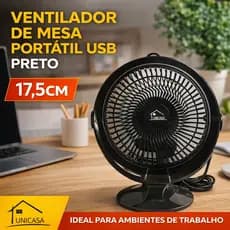 Ventilador de Mesa Portátil USB Silencioso e Compacto Mini Ventilador para Escritório e Casa