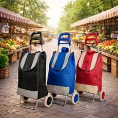 Carrinho de Feira Dobrável com Bolsa Cor Sortida Carrinho de Compras