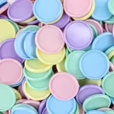 Kit 12 Discos Tons Pastel Colorido Grande e 2 Elásticos Pop Disc Inteligente