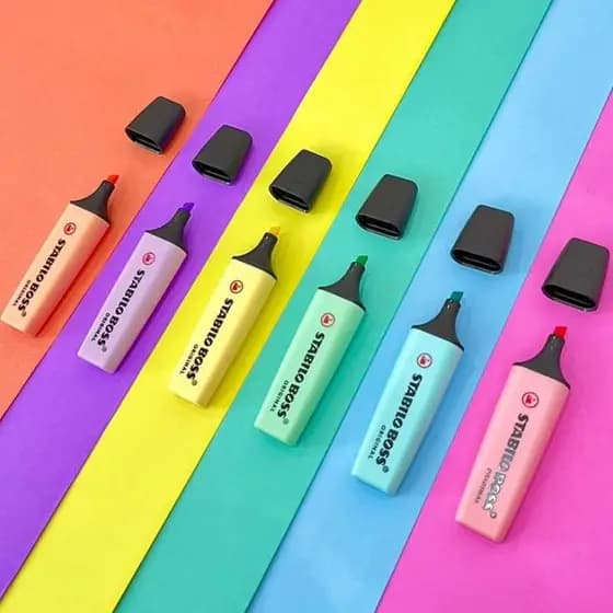 Marca Texto Stabilo Boss Tons Pastel - Caneta Grifa