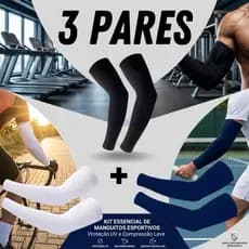 3 pares de Manguito Segunda Pele - Proteção Solar