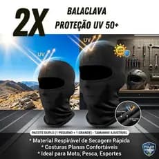 2 Toucas Ninja Balaclava Toca UV+50 Proteção Solar Térmica Motoqueiro