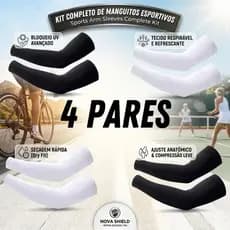 4 pares de Manguito Segunda Pele - Proteção SolarUV para vôlei/ futebol/ uber/basquete /Envio rápido