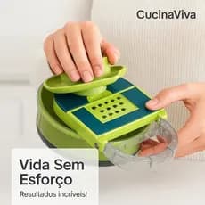 Ralador Fatiador de Legumes 15 Peças Aço Inox CucinaViva