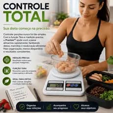 Balança Digital Cozinha Alta Precisão Capacidade 10kg Compacta Portátil