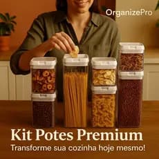 Potes Herméticos Acrílico Kit 7 Peças Organizadores