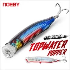 NOEBY Equipamento De Pesca 100mm/19g 120mm/29g Popper Para Iscas Topwater Artificial NBL9246