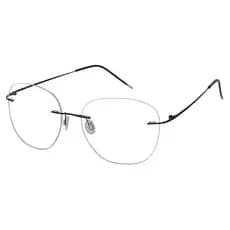 Óculos Armação Grau Redondo Titanium Balgriff Sem Aro Masculino Feminino Preto Izaker 686