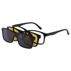 Óculos Masculino Quadrado Clipon Polarizado Drive Night Grau e Sol 3 em 1 Isabela Dias 1255