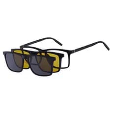 Óculos Masculino Quadrado Clip-on Polarizado Drive Night Sol e Noite 3 em 1 Isabela Dias 1322
