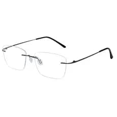 Óculos Masculino Armação Sem Aro Estilo Balgriff Casual De Titanium Flexível Formato Quadrado Isabela Dias 681
