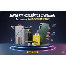Kit Premium Completo Samsung A14/A15 – Capa Cristal Slim + Cerâmica Privacidade + Carregamento Rápido + Fone