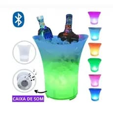 COOLER COM ALTO FALANTE E LUZES RBG - BALDE DE GELO 5L  COM SOM