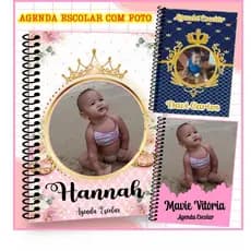 Agenda Escolar com foto + Nome (Personalizada, Capa dura)