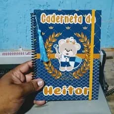 Caderneta Infantil Personalizada (Capa Dura) vários modelos.