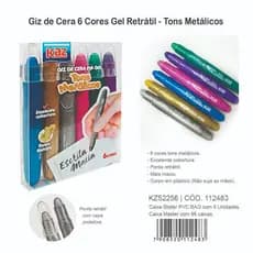 Giz de Cera em Gel Retrátil Kaz - Tons Metálicos