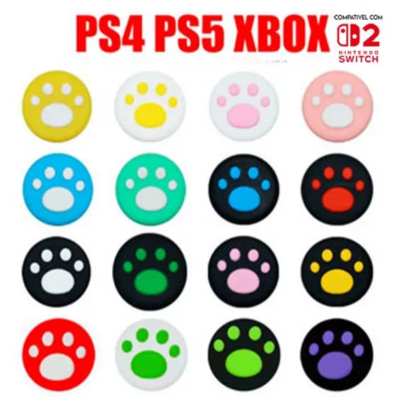 Par de Grip Pata de Cachorro para controle Ps3,Ps4, Ps5, Xbox One, Xbox X/S, Switch 2 Ótima qualidade