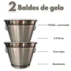 Balde de gelo grande polido, balde de gelo 7 litros, balde grande de gelo.