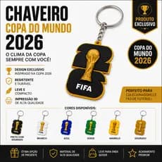 Chaveiro Copa do Mundo 2026 em Impressão 3D | Chaveiro FIFA Colecionável Personalizado