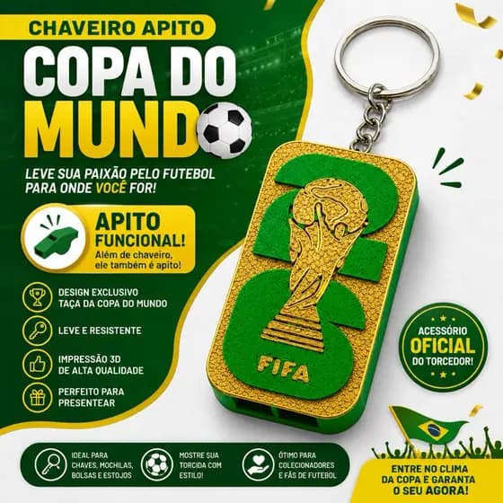 Chaveiro Apito Copa do Mundo 2026