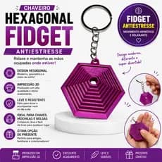 Chaveiro Hexagonal Fidget