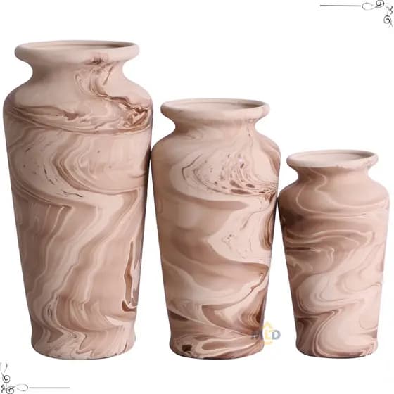 Kit 3 Peças Trio Vaso Grande Decorativo Sala Conjunto Objeto Decorativo Cerâmica Decoração Enfeite Rack centro mesa Deco