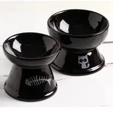 Kit 2 Comedouro Cerâmica Elevado Gatos em Luxo Comedouro Bebedouro Cerâmica Higiênico Pet Cachorros