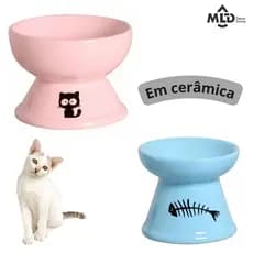 Comedouro cerâmica Gatos Bebedouro Cerâmica bebedor gato PET ergonomico Elevado anti formiga prático