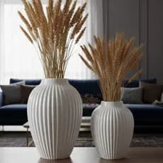 Kit 2 Peças Dupla Vasos Ceramica Decoração Objeto Moderno Elegante grande para centro  mesa Aparador