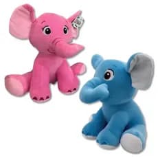 Pelúcia Zoo Elefante Azul Rosa - Menino Menina Infantil 22cm - Unik