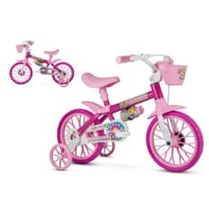 Bicicleta Rosa Nathor Flower Infantil Aro 12 Menina Cestinha